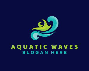 Swimming - Swimming Sport Wave logo design
