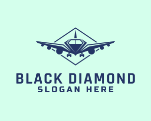 Flying Diamond Airplane logo design