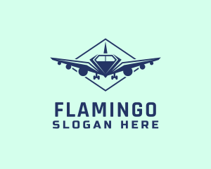 Flying - Flying Diamond Airplane logo design