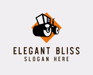 Heavy Equipment - Steamroller Construction Machine logo design