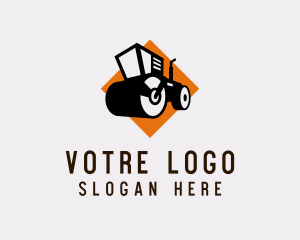 Steamroller Construction Machine  logo design
