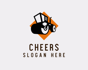 Mountain - Steamroller Construction Machine logo design