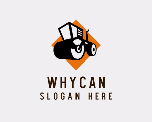 Machine - Steamroller Construction Machine logo design