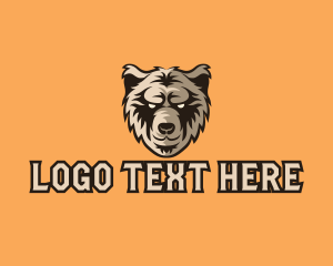 Cartoon - Wild Grizzly Bear logo design