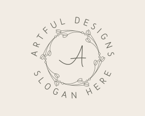 Floral Elegant Wreath logo design