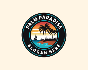 Tropical Beach Sailing logo design