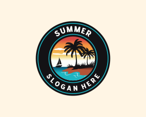 Tropical Beach Sailing logo design