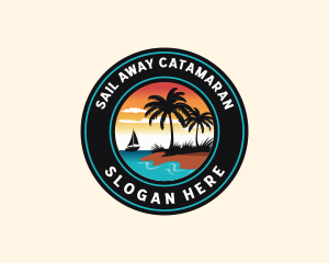 Tropical Beach Sailing logo design