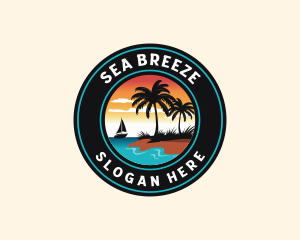 Tropical Beach Sailing logo design