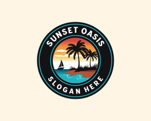 Tropical Beach Sailing logo design