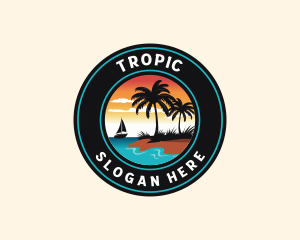 Tropical Beach Sailing logo design