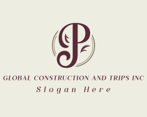 Elegant - Letter P Elegant Leaf logo design