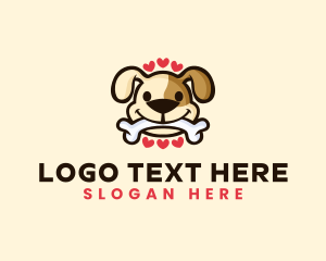 Canine - Puppy Dog Bone logo design