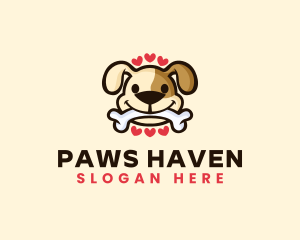 Puppy Dog Bone logo design