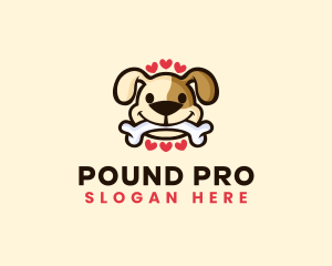 Pound - Puppy Dog Bone logo design