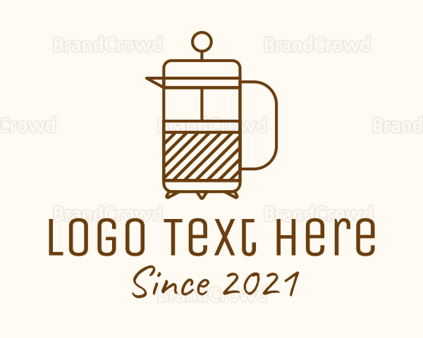 Minimalist French Press Logo