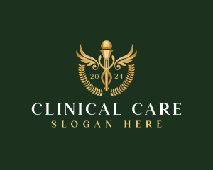 Caduceus Health Wings  logo design