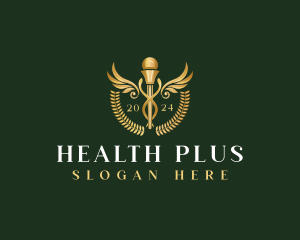 Caduceus Health Wings  logo design