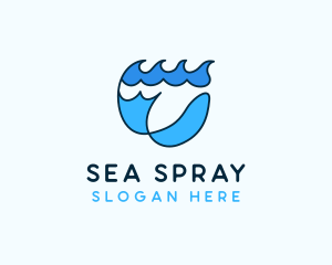 Fish Sea Waves  logo design