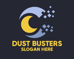 Pixel Moon Dust logo design