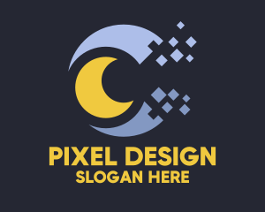 Pixel Moon Dust logo design