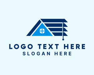 Decor - Blue House Window Blinds logo design