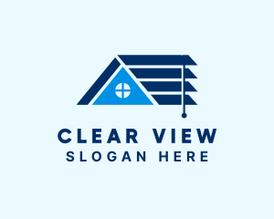 Blue House Window Blinds logo design