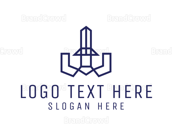 Geometric Sword Viking Logo