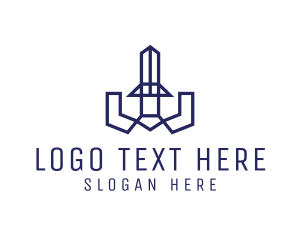 Heritage - Geometric Sword Viking logo design