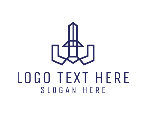 Viking - Geometric Sword Viking logo design