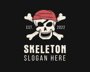 Undead Pirate Skull  logo design