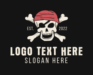 Undead Pirate Skull  Logo
