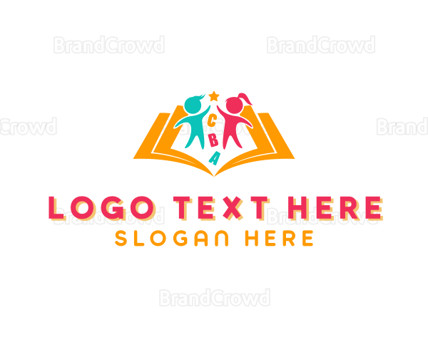 Educational Kindergarten Book Logo