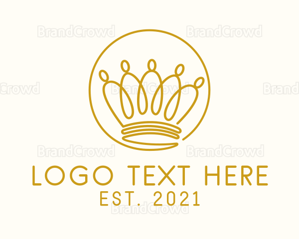 Gold Monoline Crown Logo