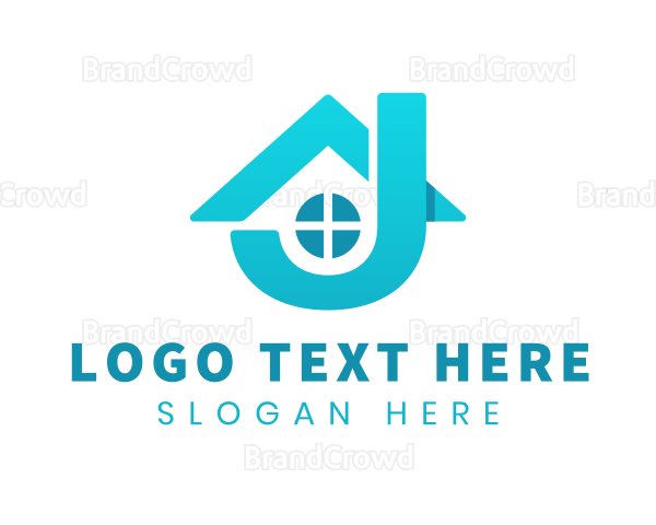 House Real Estate Letter J Logo