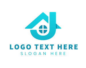 Land Developer - House Real Estate Letter J logo design