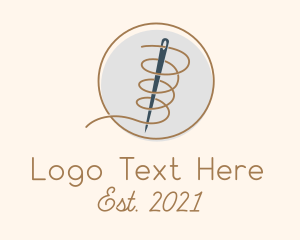 Dressmaking - Tailoring Needle Thread logo design