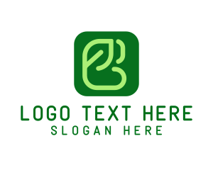 Green - Eco Leaf Letter B App logo design