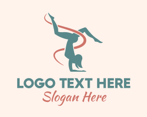 Physical Therapy - Ribbon Gymnast Pose logo design