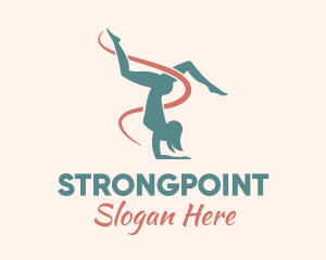 Treatment - Ribbon Gymnast Pose logo design