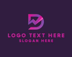 Purple - Stock Market Letter D logo design