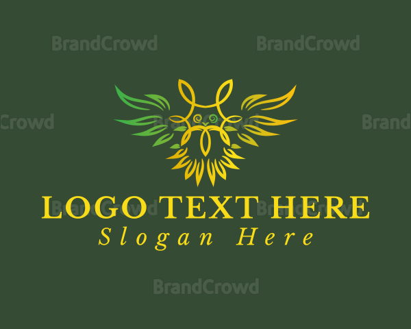 Flying Owl Leaf Logo