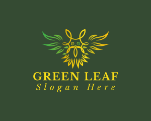 Flying Owl Leaf logo design