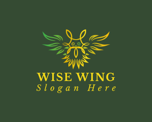 Flying Owl Leaf logo design