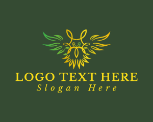 Wisdom - Flying Owl Leaf logo design