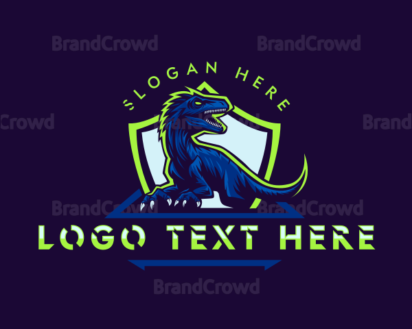 Mad Velociraptor Dinosaur Logo