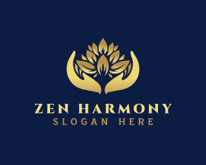 Zen Lotus Hand logo design