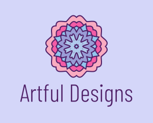 Flower Mosaic  Pattern logo design