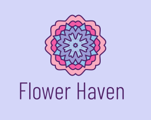 Flower Mosaic  Pattern logo design