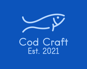 Cod - Monoline Sardine Fish logo design